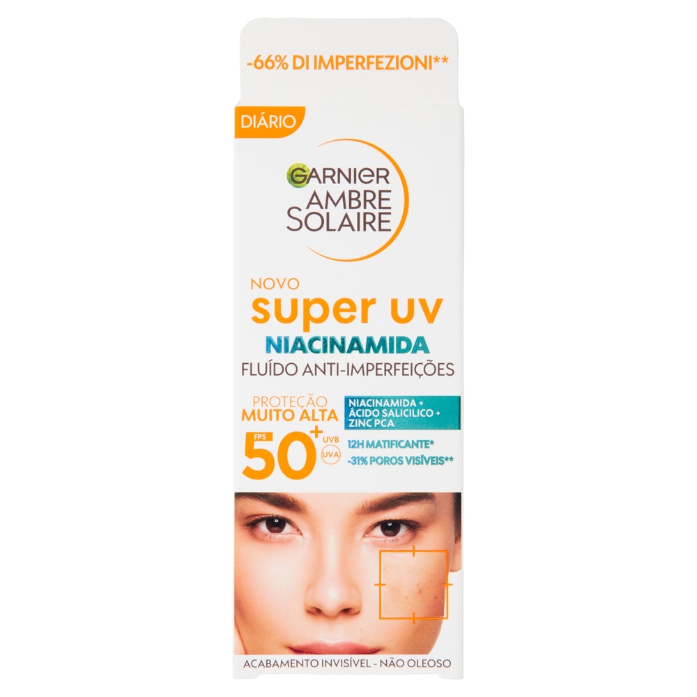 Garnier Ambre Solaire Fluido Anti Imperfezioni alla Niacinamide SPF50 40 ml